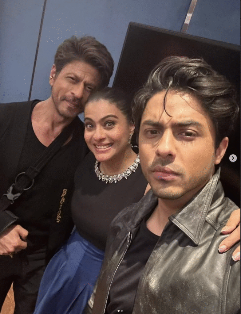 aryan khan with srk and kajol